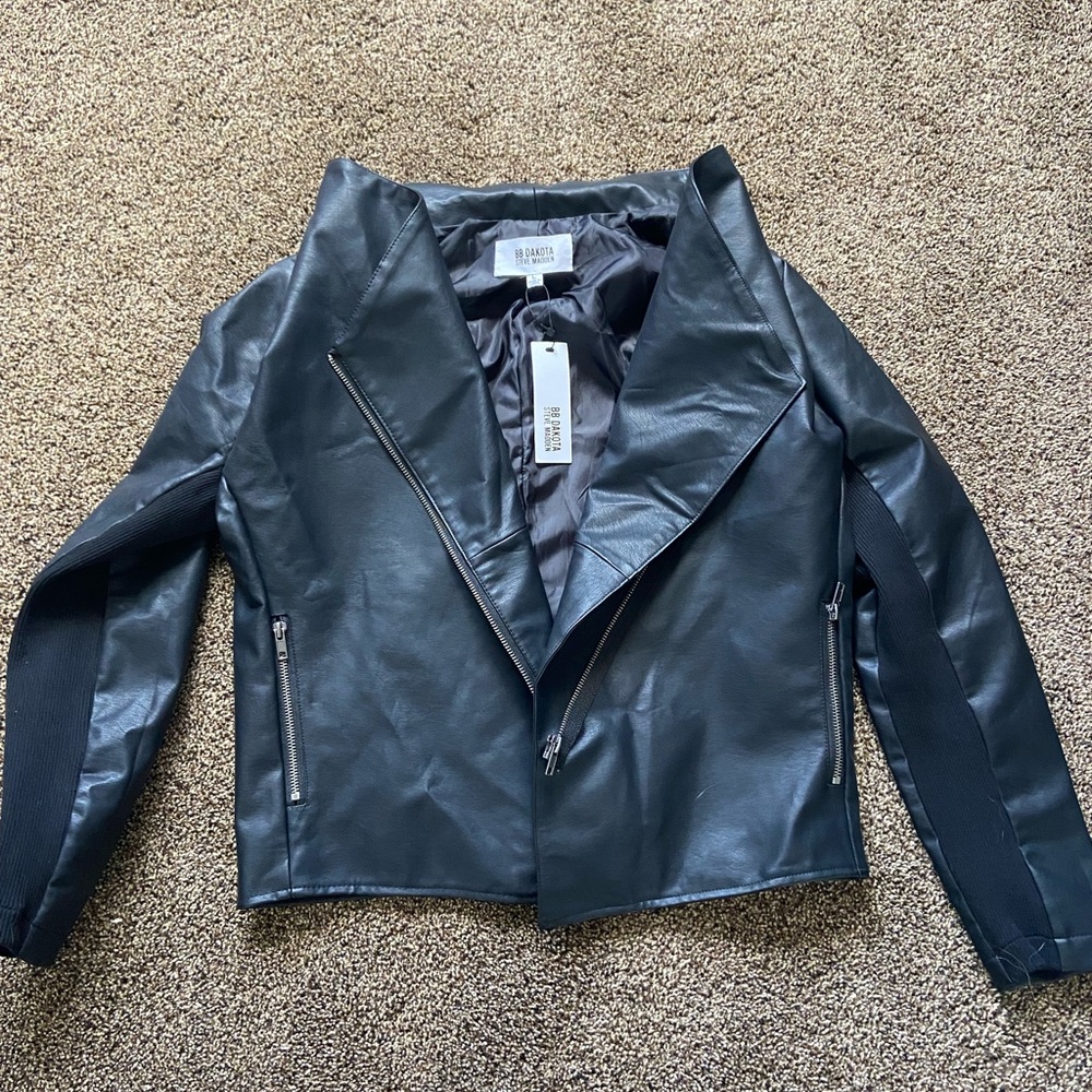 NWT BB Dakota Faux Leather Jacket Large